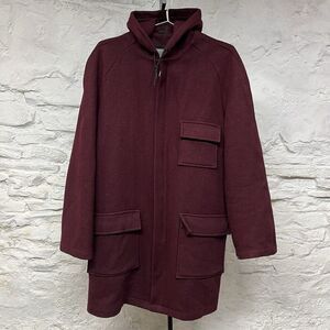 Vintage 60s 70s Fox Knapp Hooded Wool Overcoat Removable Fleece Liner Talon Zip